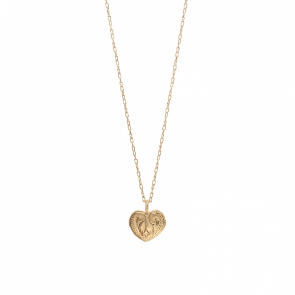 ハワイアンジュエリー/K10YG/Curves heart necklace