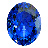 9月の誕生石、サファイアのルース。ハワイアンジュエリーのカスタマイズや選定のイメージ。