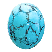 12月の誕生石、ターコイズ(トルコ石)のルース。ハワイアンジュエリーのカスタマイズや選定のイメージ。