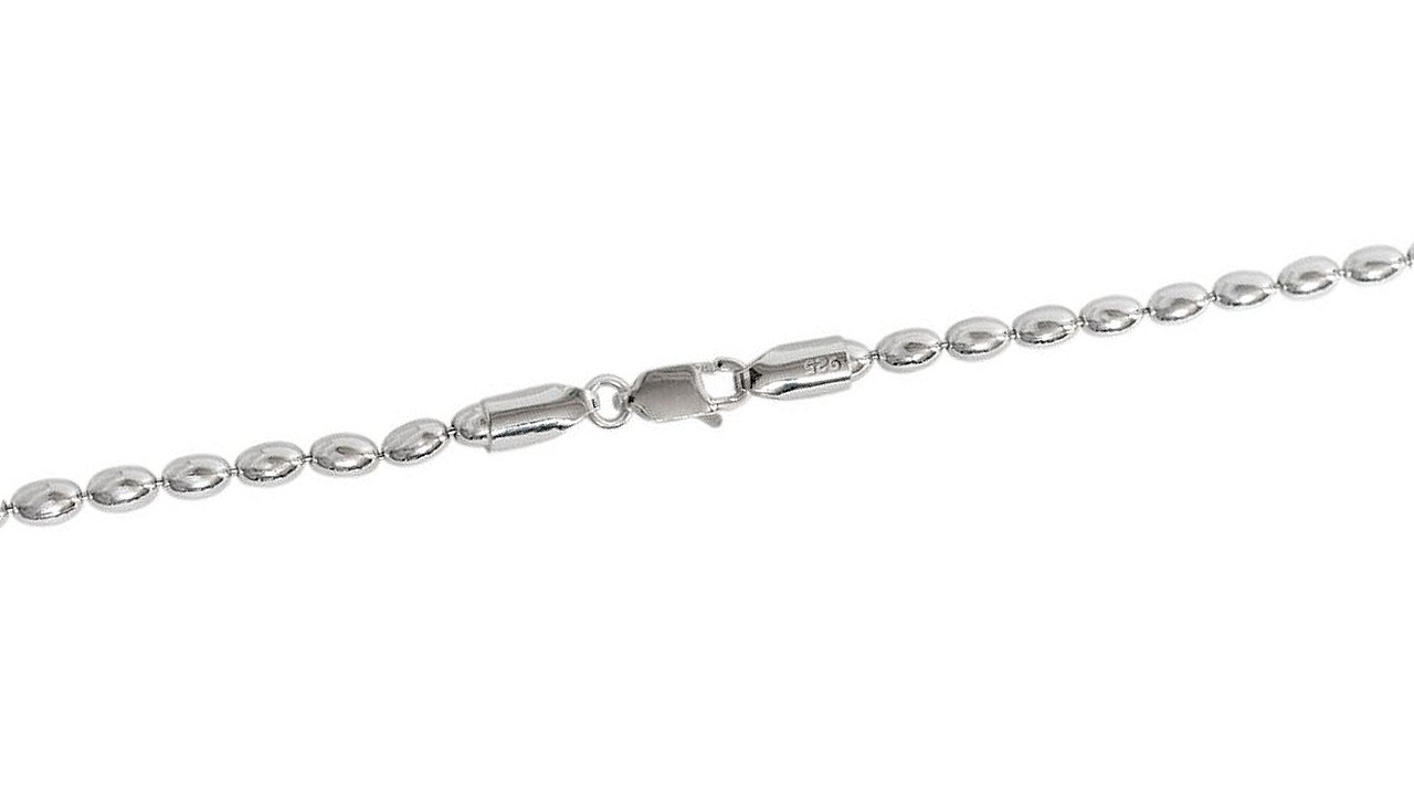Silver925のオーバルボールチェーンネックレス