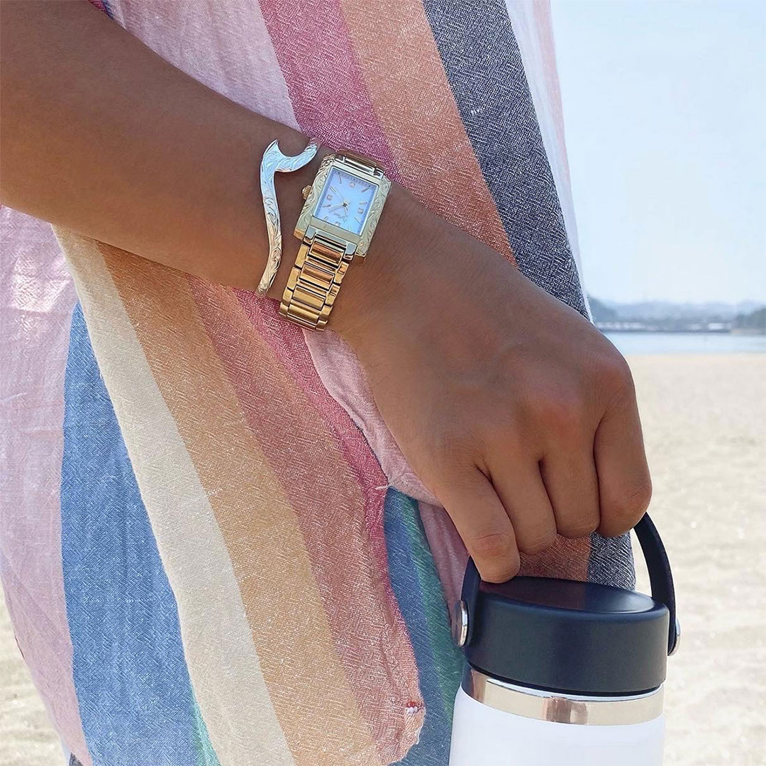 ハワイアンジュエリー/Silver925/ウェイヴィバングル/小波/0586  