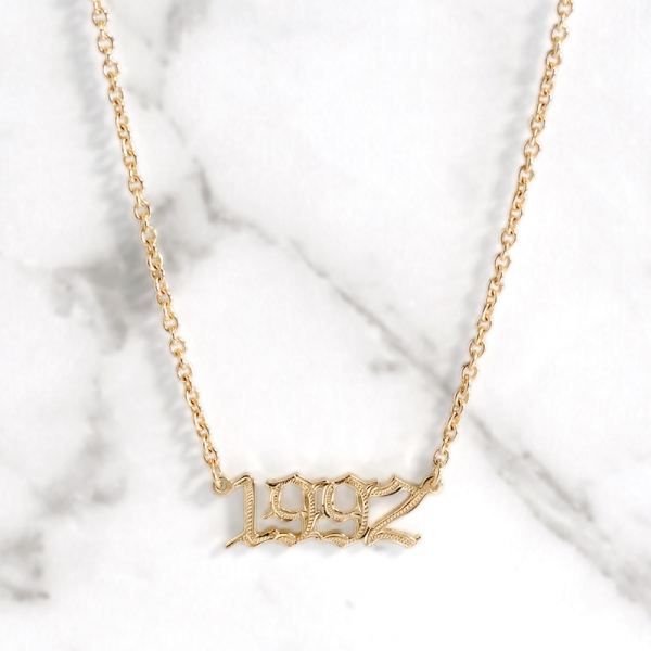 Number necklace 「Maxi×SMOKY BLUE」Gold coating|ハワイアンジュエリーMaxi(マキシ)公式通販オンラインショップ