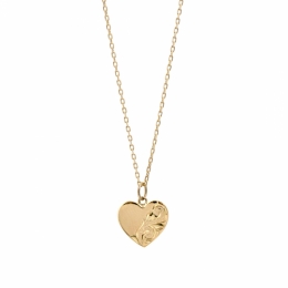 ハワイアンジュエリー/K10YG/Half engrave heart Necklace