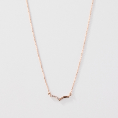 ハワイアンジュエリー/14KPG/ホエールテールダイヤモンドネックレス/Diamond