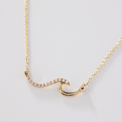 ハワイアンジュエリー/14KYG/ウェーブ ダイヤモンド ネックレス/Diamond|ハワイアンジュエリーブランドMaxi(マキシ)公式通販オンラインショップ