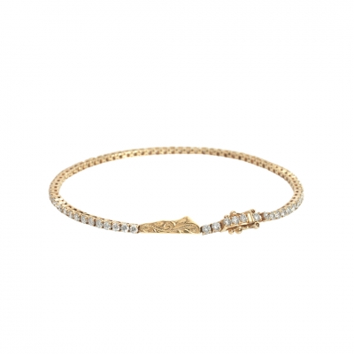 ハワイアンジュエリー/14KYG/ダイヤモンドヘッド テニスブレスレット/Diamond